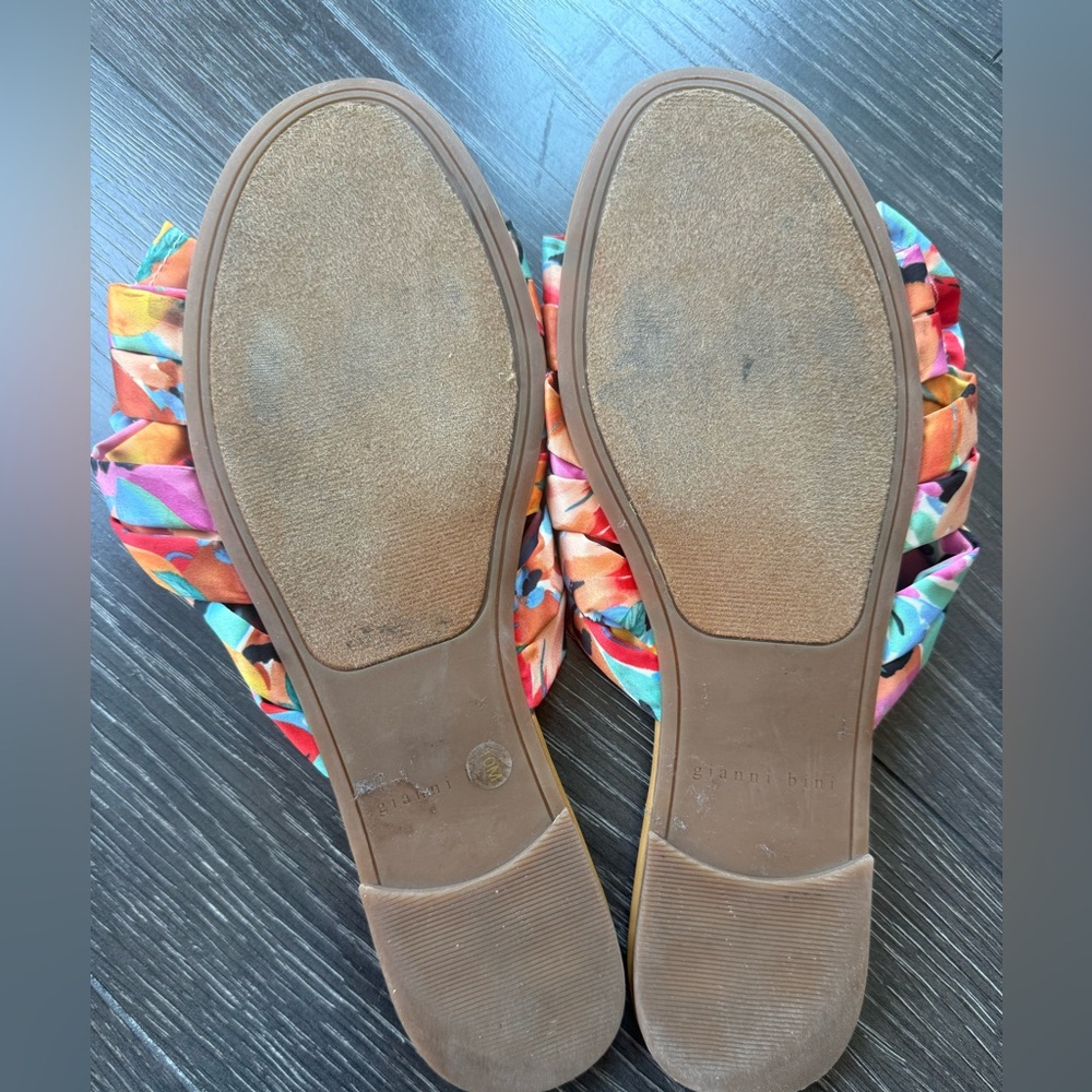 Gianna Bini floral silk bow sandals: Size 10 - Picture 4 of 4